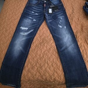 DSQUARED2 Men's Straight Fit Distressed Denim